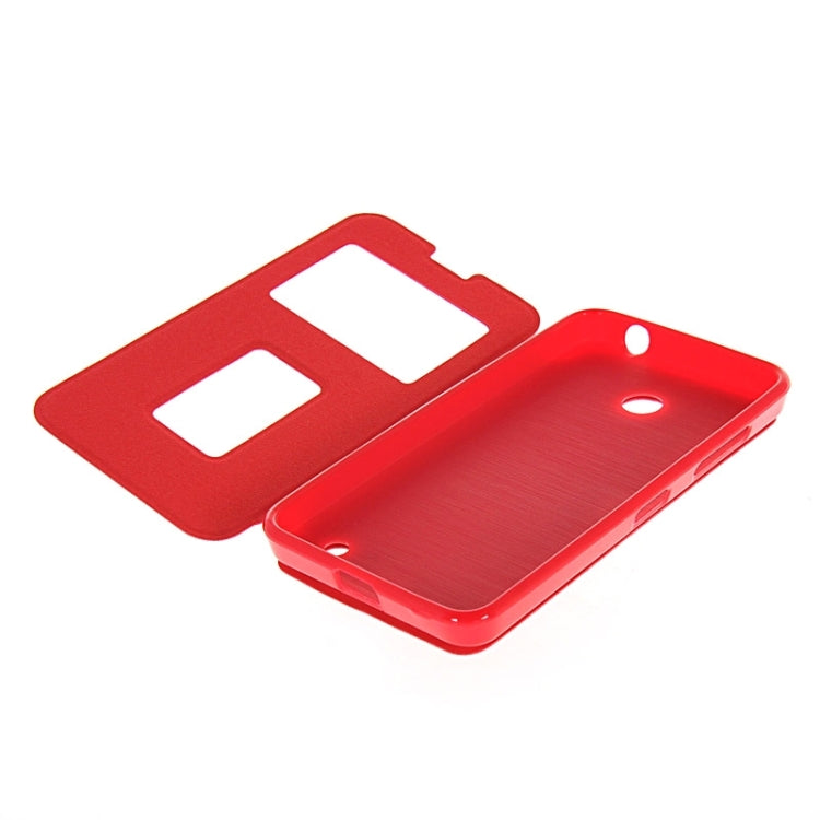 Horizontal Flip Leather Case with Call Display ID & Holder for Microsoft Lumia 630