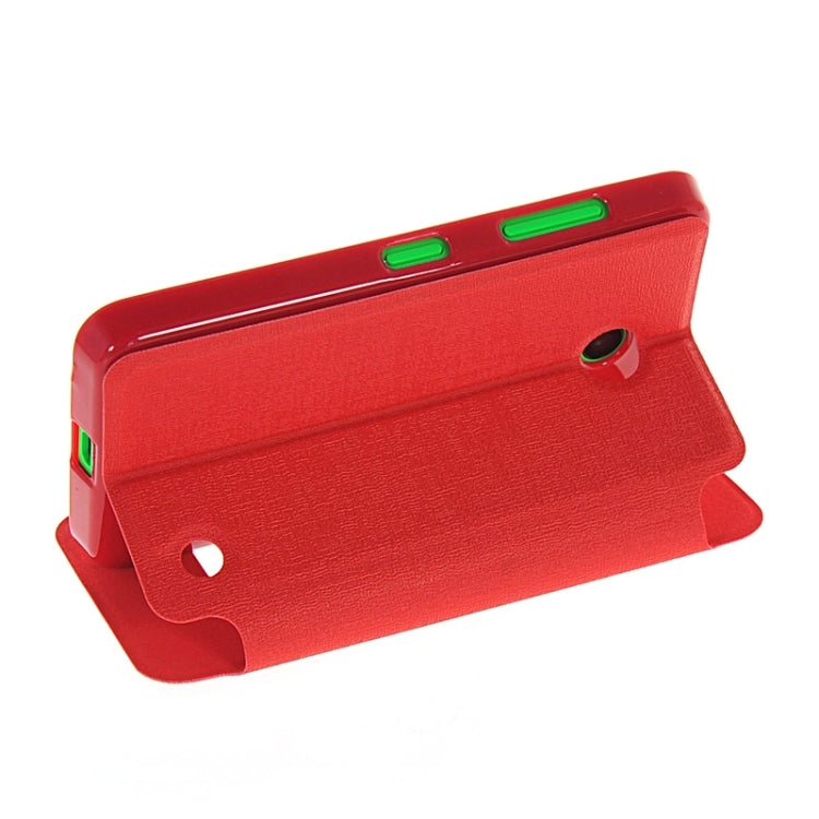 Horizontal Flip Leather Case with Call Display ID & Holder for Microsoft Lumia 630