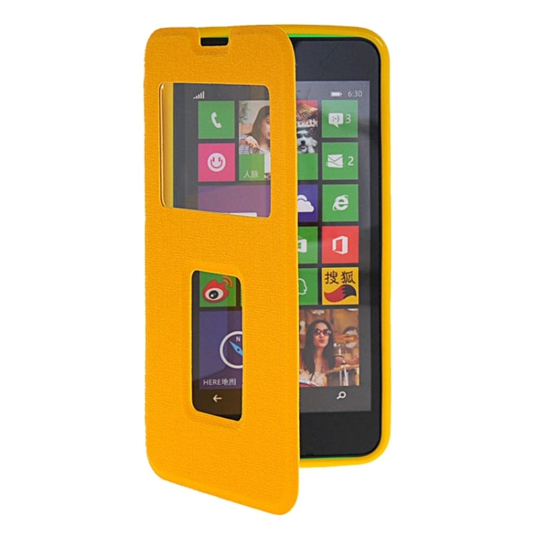 Horizontal Flip Leather Case with Call Display ID & Holder for Microsoft Lumia 630