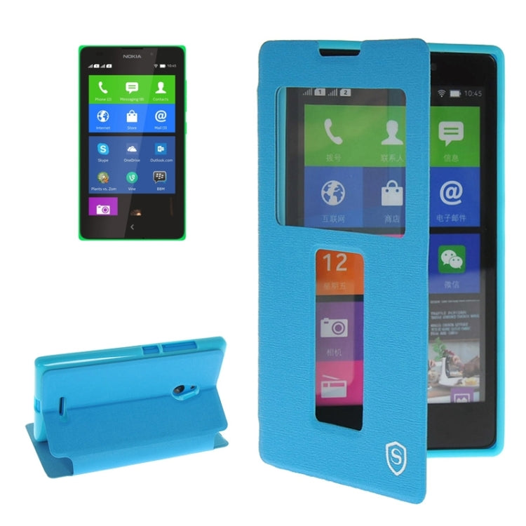 Horizontal Flip Leather Case with Call Display ID & Holder for Nokia XL