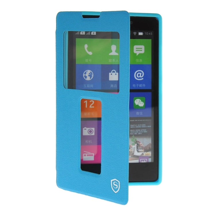 Horizontal Flip Leather Case with Call Display ID & Holder for Nokia XL