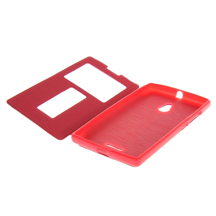 Horizontal Flip Leather Case with Call Display ID & Holder for Nokia XL