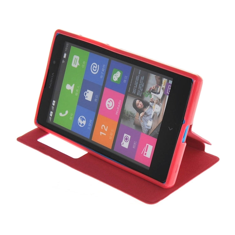 Horizontal Flip Leather Case with Call Display ID & Holder for Nokia XL