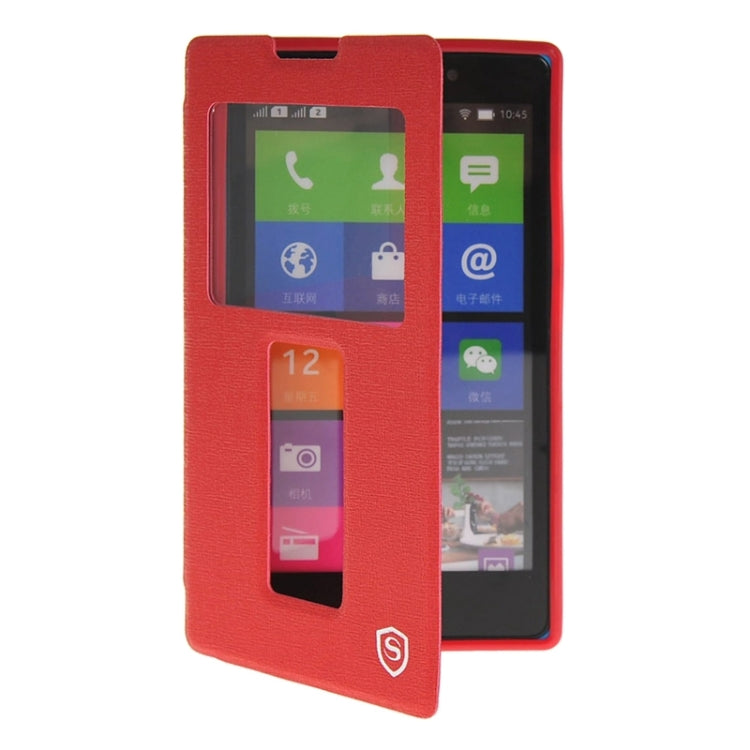 Horizontal Flip Leather Case with Call Display ID & Holder for Nokia XL