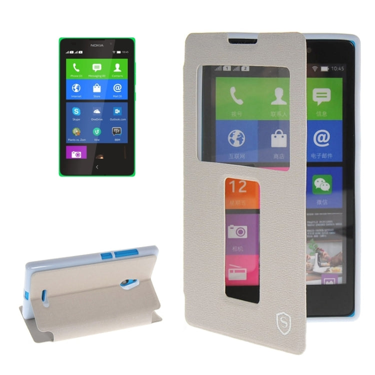 Horizontal Flip Leather Case with Call Display ID & Holder for Nokia XL