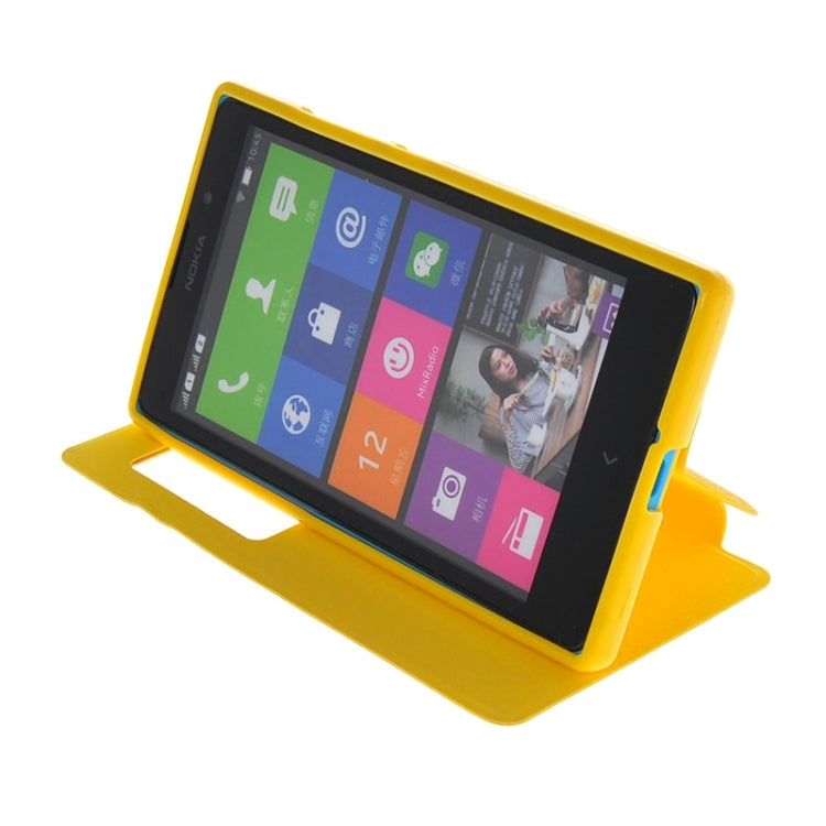 Horizontal Flip Leather Case with Call Display ID & Holder for Nokia XL