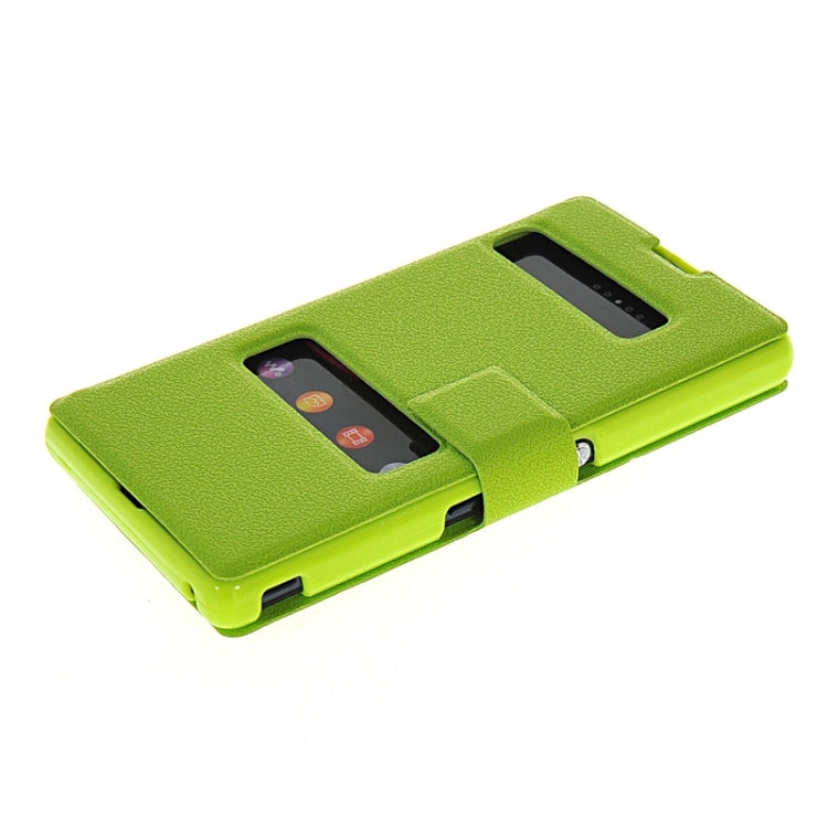 Magnetic Snap Flip Leather Case with Holder & Windows for Sony Xperia Z / L36H