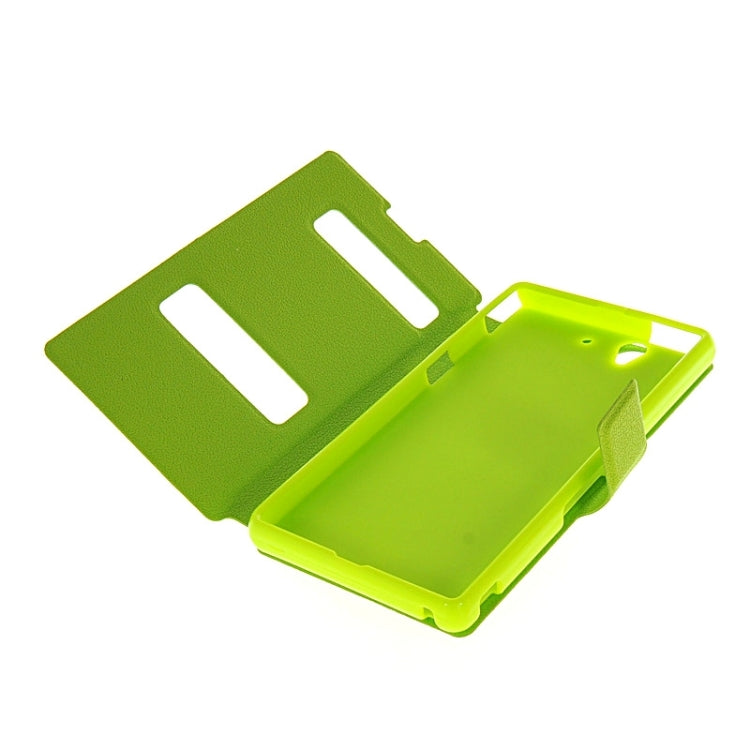 Magnetic Snap Flip Leather Case with Holder & Windows for Sony Xperia Z / L36H