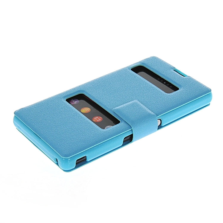 Magnetic Snap Flip Leather Case with Holder & Windows for Sony Xperia Z / L36H