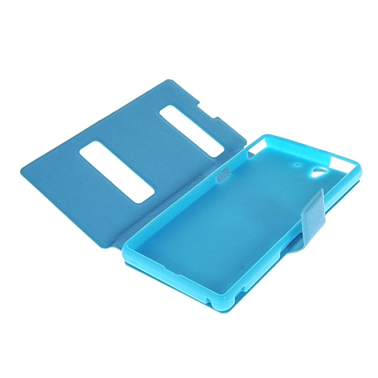 Magnetic Snap Flip Leather Case with Holder & Windows for Sony Xperia Z / L36H