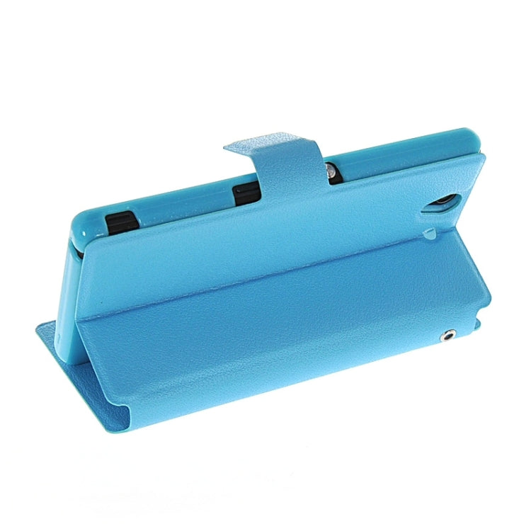 Magnetic Snap Flip Leather Case with Holder & Windows for Sony Xperia Z / L36H