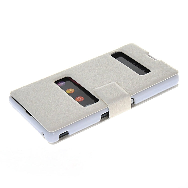 Magnetic Snap Flip Leather Case with Holder & Windows for Sony Xperia Z / L36H