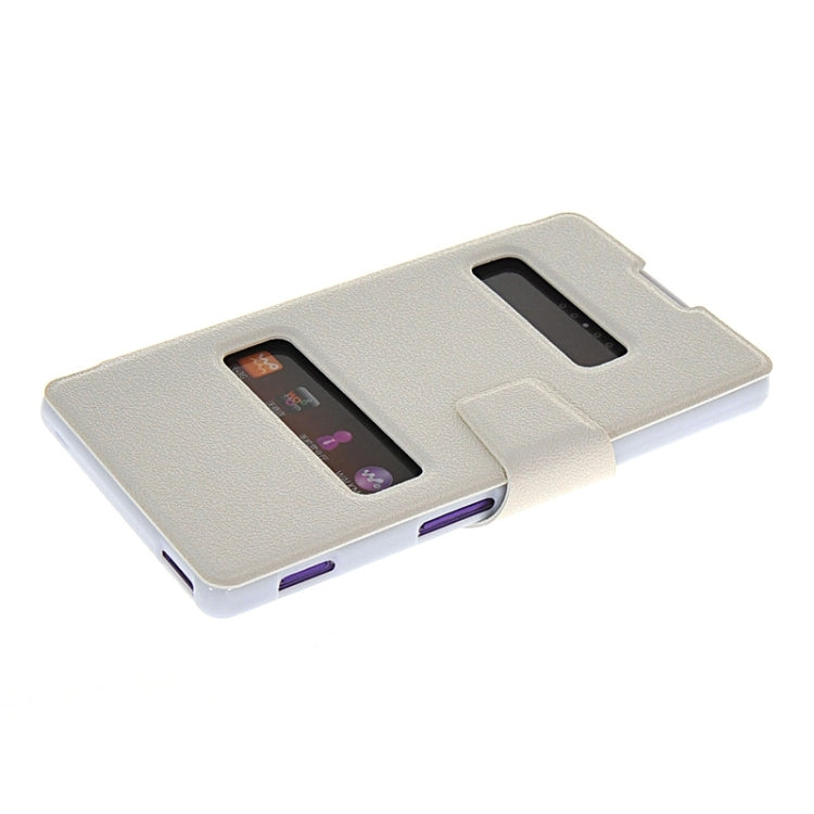 Magnetic Snap Flip Leather Case with Holder & Windows for Sony Xperia C / S39H