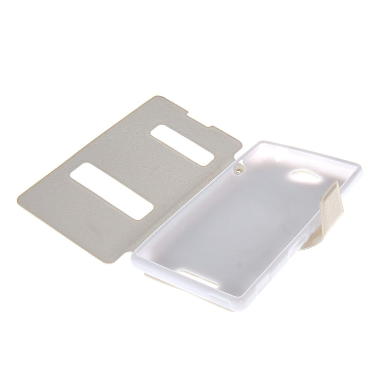 Magnetic Snap Flip Leather Case with Holder & Windows for Sony Xperia C / S39H