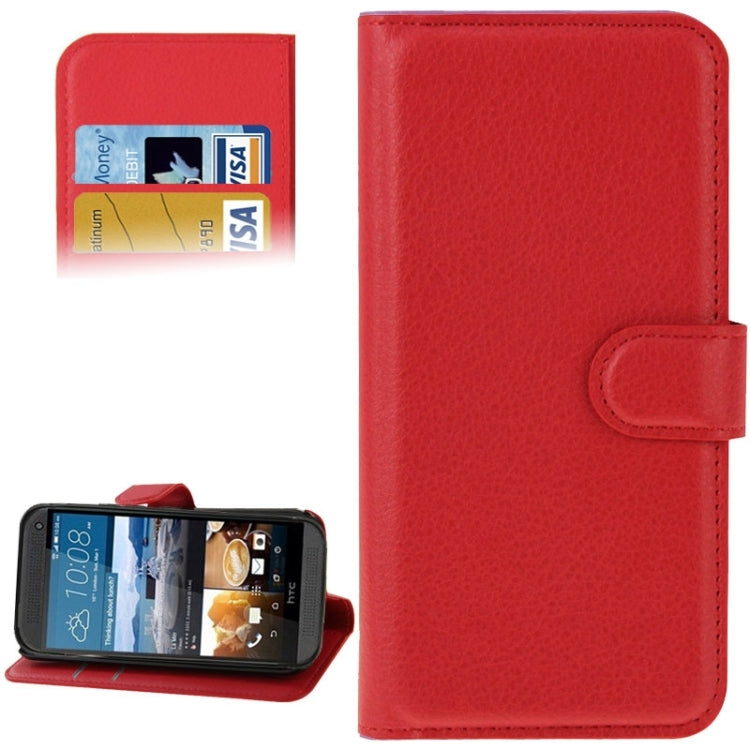 Litchi Texture Flip Leather Case with Holder & Card Slots & Wallet for HTC One M9