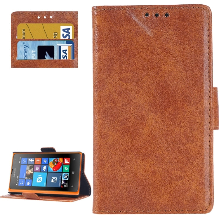 Retro Oil PU Leather Case with Card Slots & Wallet & Holder for Microsoft Lumia 532
