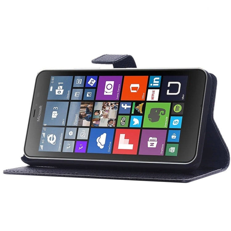 Litchi Texture Flip Leather Case with Holder & Card Slots & Wallet for Microsoft Lumia 640
