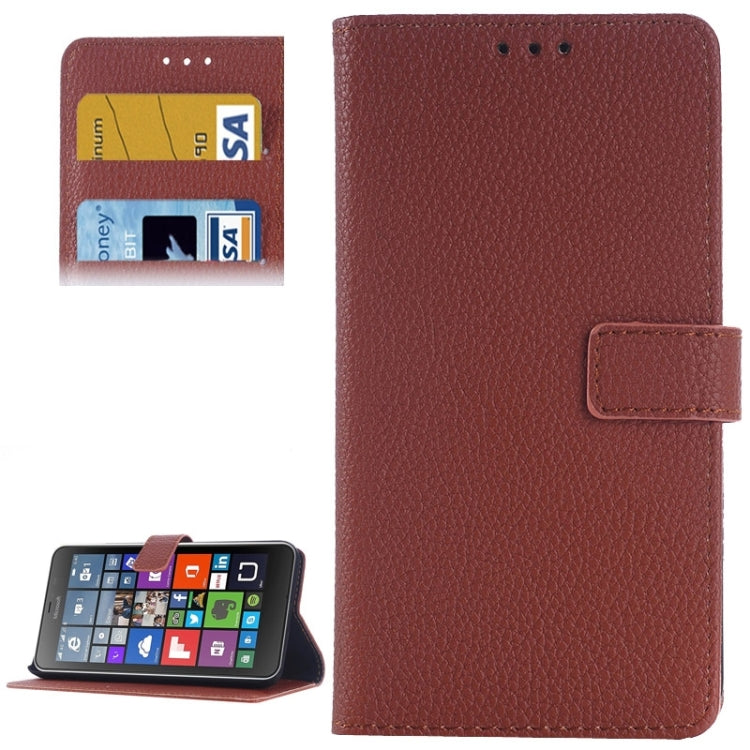 Litchi Texture Flip Leather Case with Holder & Card Slots & Wallet for Microsoft Lumia 640