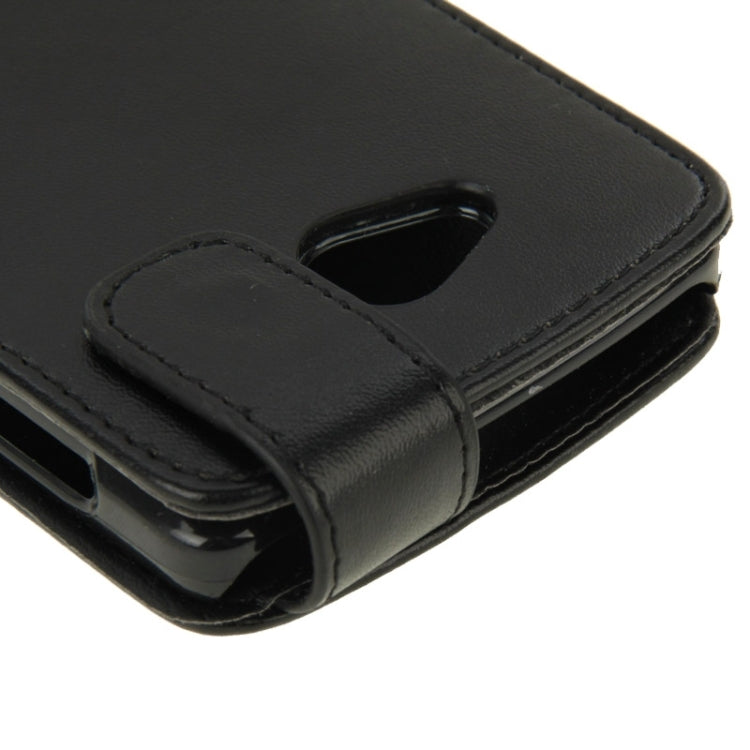 Vertical Flip Magnetic Snap Leather Case for LG Optimus F60(Black)