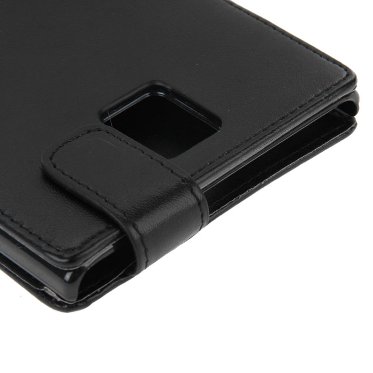 Vertical Flip Magnetic Snap Leather Case for BlackBerry Passport / Q30(Black)