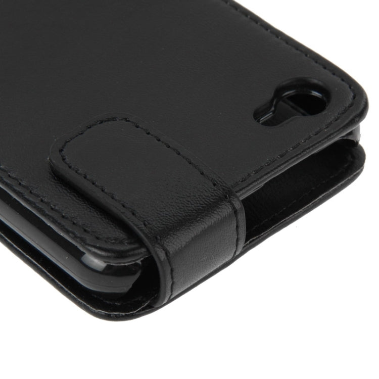 Vertical Flip Magnetic Snap Leather Case for Wiko Jimmy(Black)