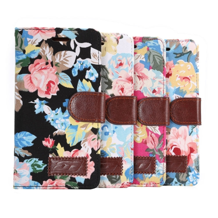 Flower Pattern Leather Case with Holder and Card Slots for Huawei P8