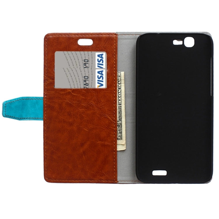 Color Matching Flip Leather Case with Holder & Card Slots & Wallet for Huawei Ascend G7