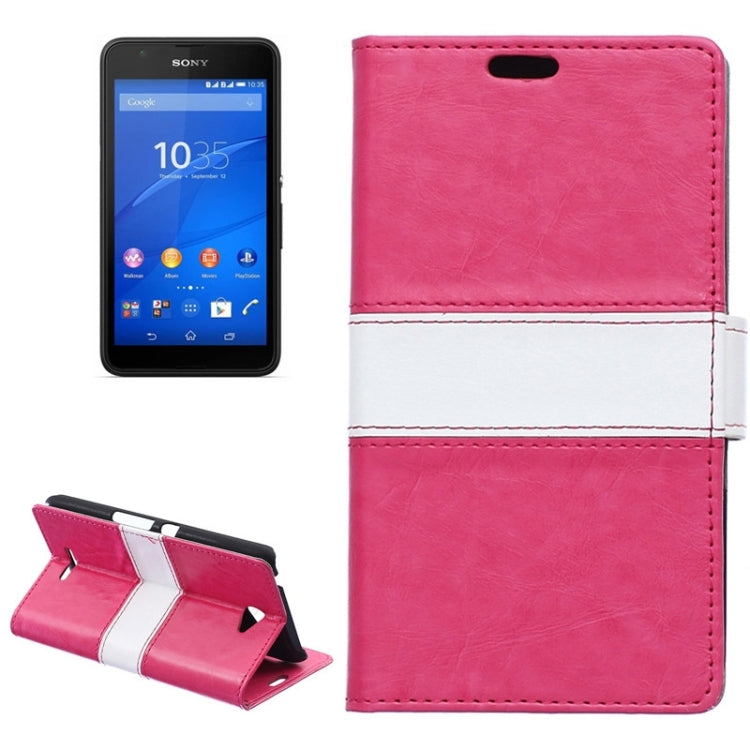 Color Matching Flip Leather Case with Holder & Card Slots & Wallet for Sony Xperia E4