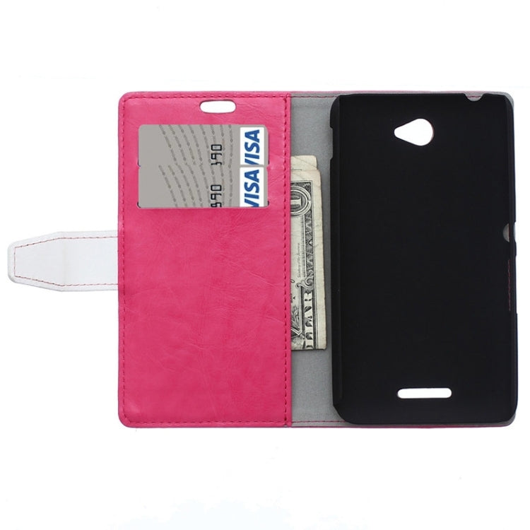 Color Matching Flip Leather Case with Holder & Card Slots & Wallet for Sony Xperia E4