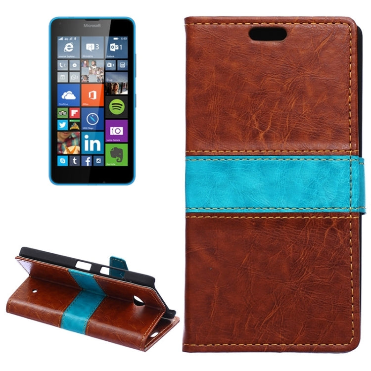Color Matching Flip Leather Case with Holder & Card Slots & Wallet for Microsoft Lumia 640