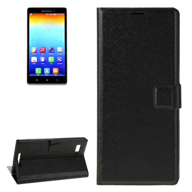 Silk Texture Horizontal Flip Leather Case with Card Slot & Holder for Lenovo Vibe Z / K910
