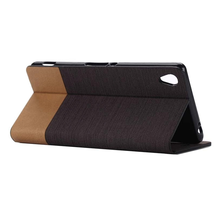 Horizontal Flip Canvas Leather Case with Card Slot & Holder for Sony Xperia Z3