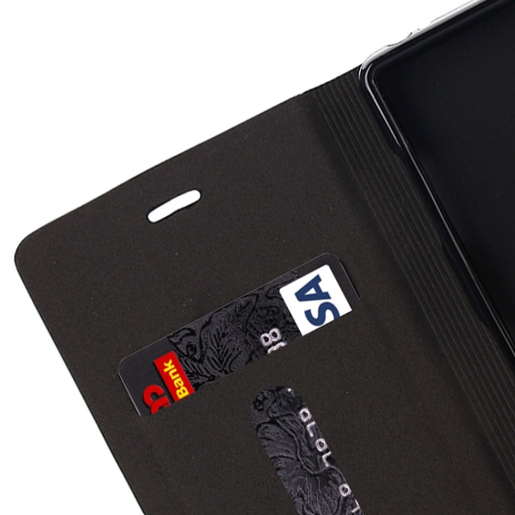 Horizontal Flip Canvas Leather Case with Card Slot & Holder for Sony Xperia Z3