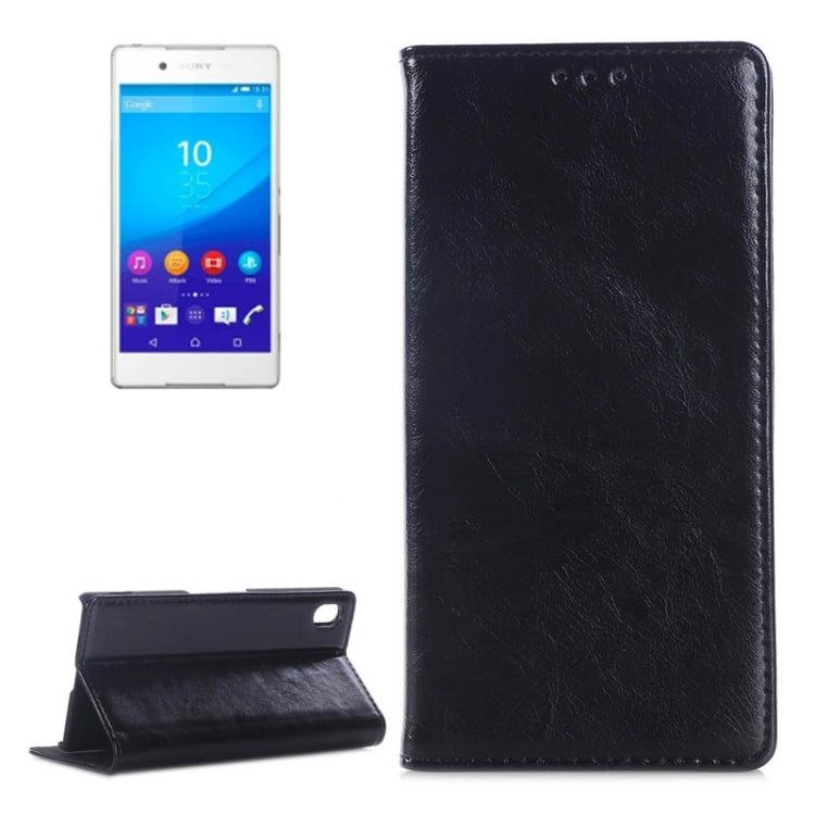 Crazy Horse Texture Horizontal Flip Genuine Leather Case with Card Slots & Holder for Sony Xperia Z3+
