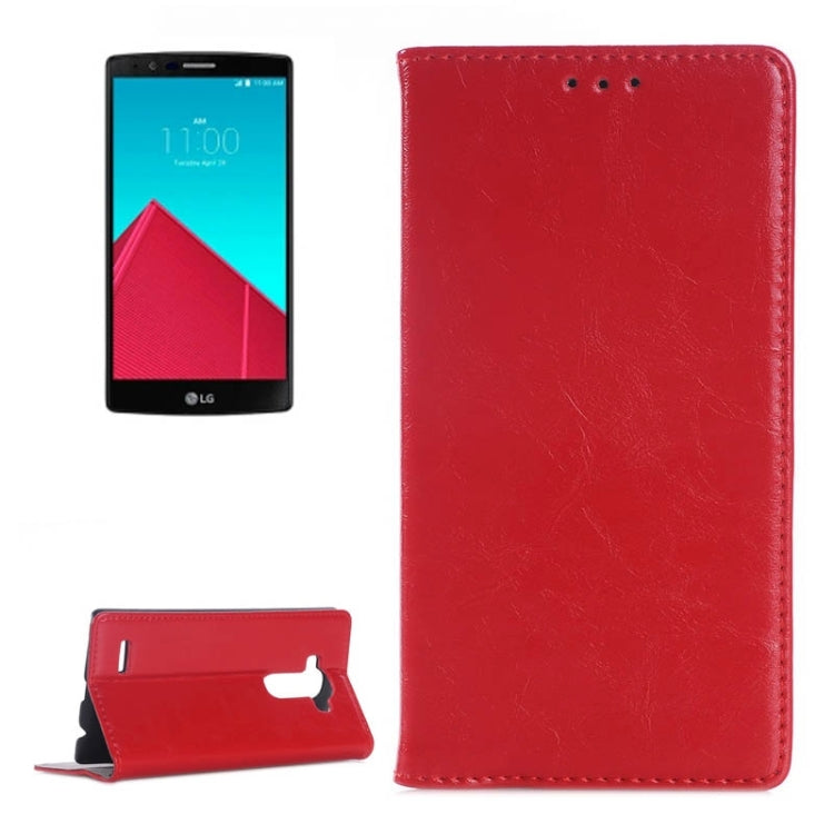 Crazy Horse Texture Horizontal Flip Genuine Leather Case with Card Slots & Holder for LG G4