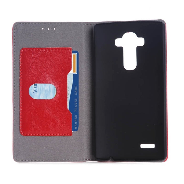 Crazy Horse Texture Horizontal Flip Genuine Leather Case with Card Slots & Holder for LG G4