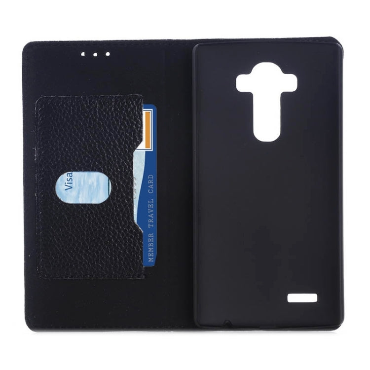 Litchi Texture Horizontal Flip Genuine Leather Case with Card Slots & Holder for LG G4