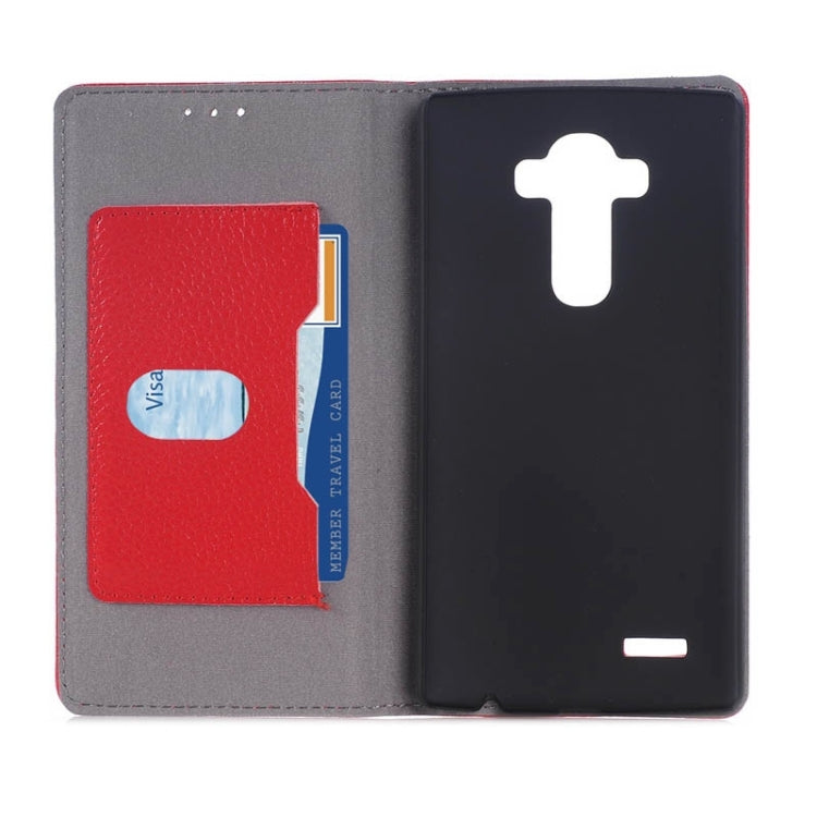 Litchi Texture Horizontal Flip Genuine Leather Case with Card Slots & Holder for LG G4