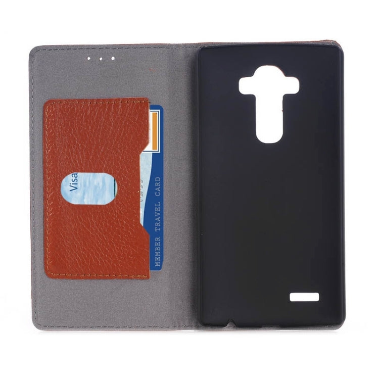 Litchi Texture Horizontal Flip Genuine Leather Case with Card Slots & Holder for LG G4