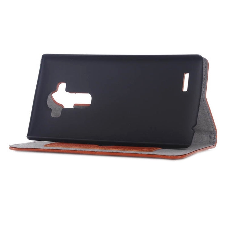 Litchi Texture Horizontal Flip Genuine Leather Case with Card Slots & Holder for LG G4