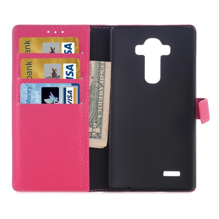 Litchi Texture Horizontal Flip Magnetic Buckle Leather Case with Card Slots & Wallet & Holder for LG G4