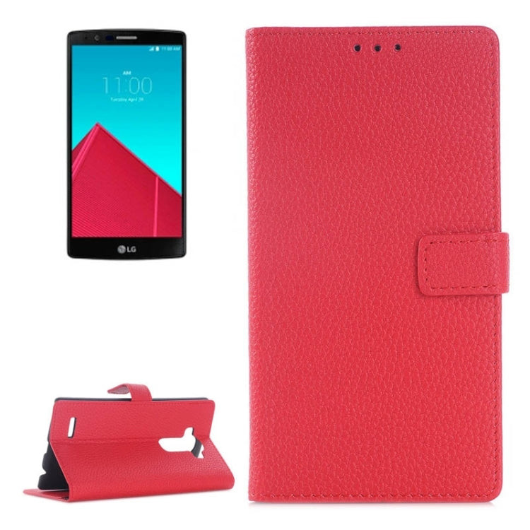 Litchi Texture Horizontal Flip Magnetic Buckle Leather Case with Card Slots & Wallet & Holder for LG G4