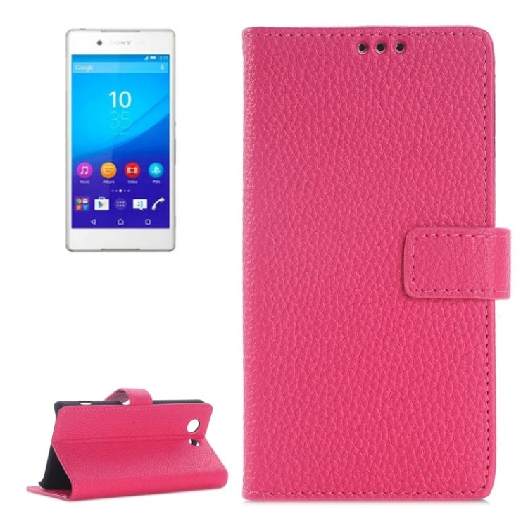 Litchi Texture Horizontal Flip Magnetic Buckle Leather Case with Card Slots & Wallet & Holder for Sony Z4 Compact / Z4 Mini