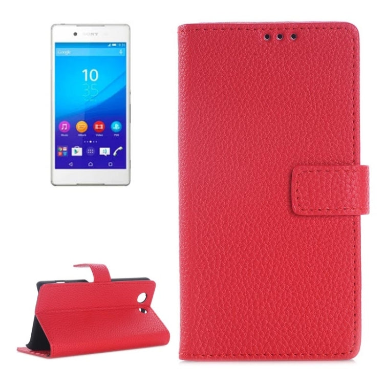 Litchi Texture Horizontal Flip Magnetic Buckle Leather Case with Card Slots & Wallet & Holder for Sony Z4 Compact / Z4 Mini