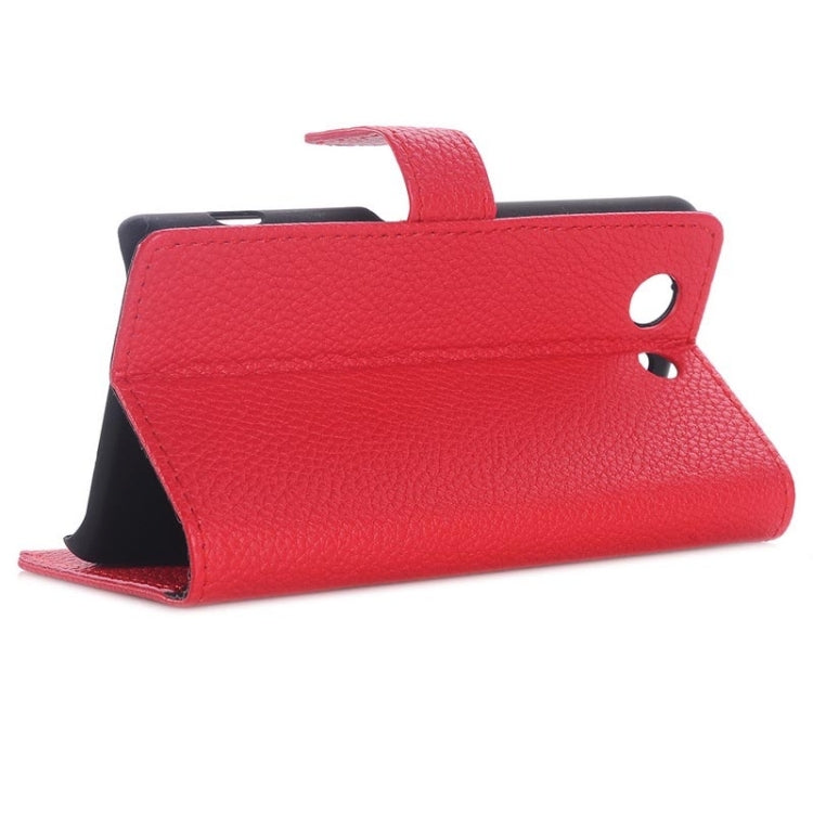 Litchi Texture Horizontal Flip Magnetic Buckle Leather Case with Card Slots & Wallet & Holder for Sony Z4 Compact / Z4 Mini
