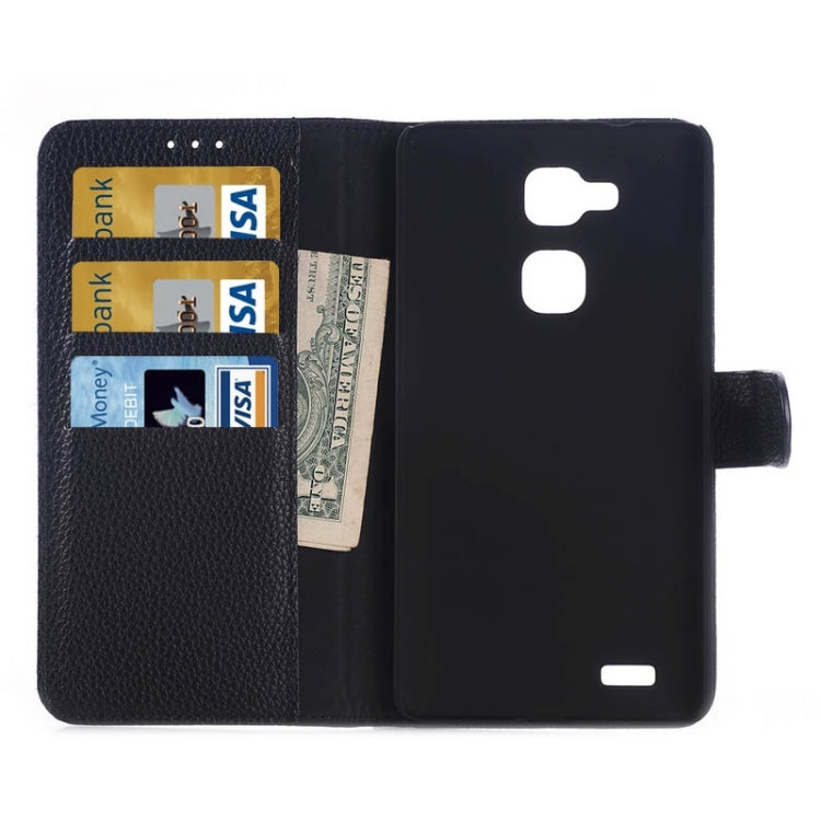 Litchi Texture Horizontal Flip Magnetic Buckle Leather Case with Card Slots & Wallet & Holder for Huawei Ascend Mate 7