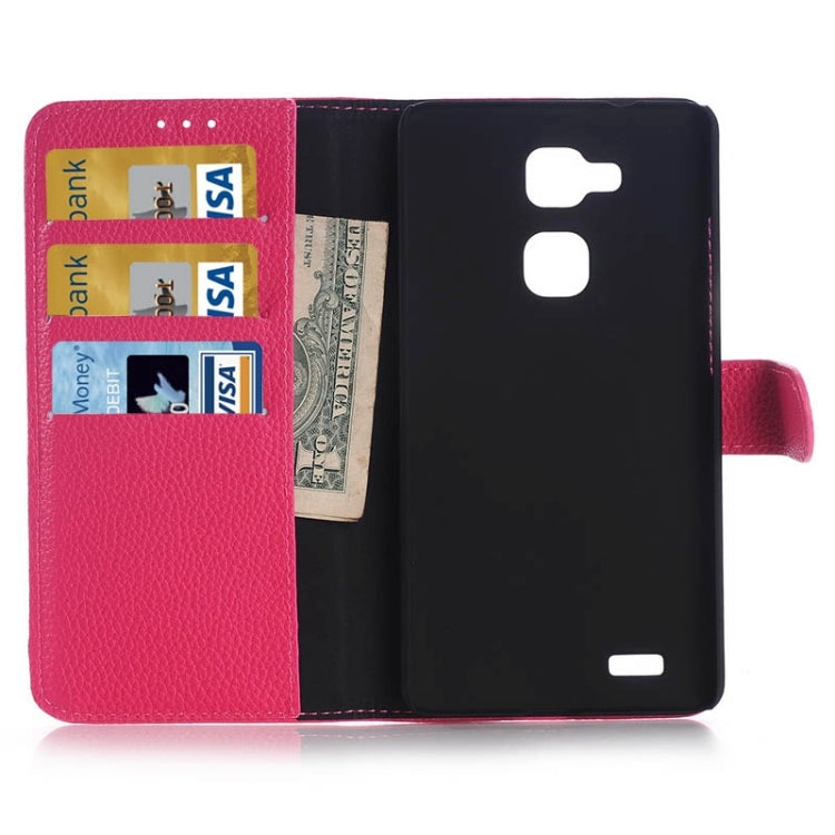 Litchi Texture Horizontal Flip Magnetic Buckle Leather Case with Card Slots & Wallet & Holder for Huawei Ascend Mate 7