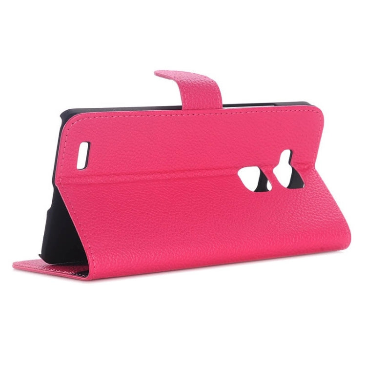 Litchi Texture Horizontal Flip Magnetic Buckle Leather Case with Card Slots & Wallet & Holder for Huawei Ascend Mate 7