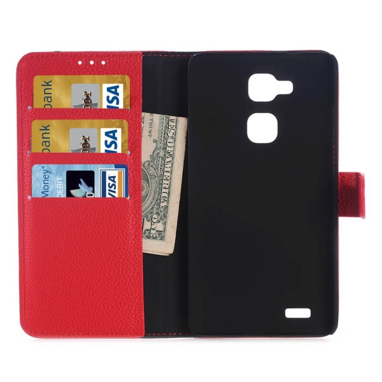 Litchi Texture Horizontal Flip Magnetic Buckle Leather Case with Card Slots & Wallet & Holder for Huawei Ascend Mate 7
