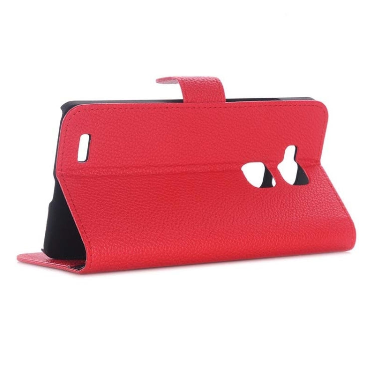 Litchi Texture Horizontal Flip Magnetic Buckle Leather Case with Card Slots & Wallet & Holder for Huawei Ascend Mate 7